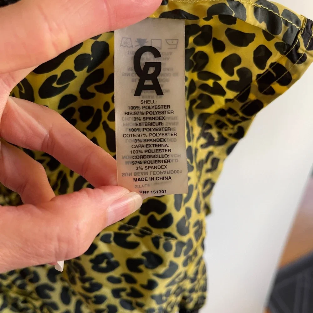 GOOD AMERICAN Sun‎ Beam Leopard Print Shear Pleat Jacket Size 2